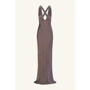 chinese dress ladies LA LUNE PLUNGED CROSS BACK MAXI DRESS | BLACK | DRESSES
